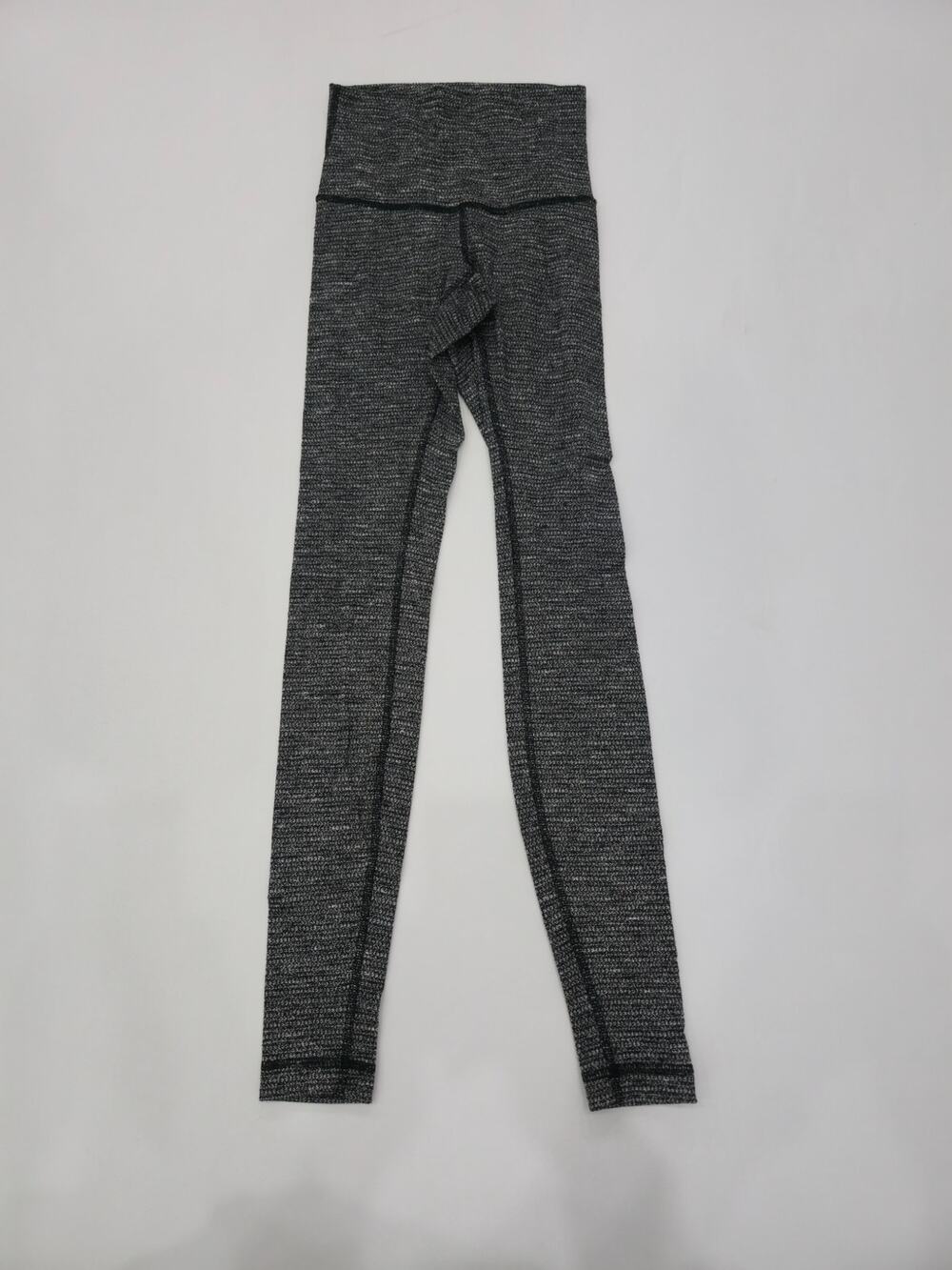 Lululemon Wunder Under Legging Heathered Black Gray Full Length High Rise EUC